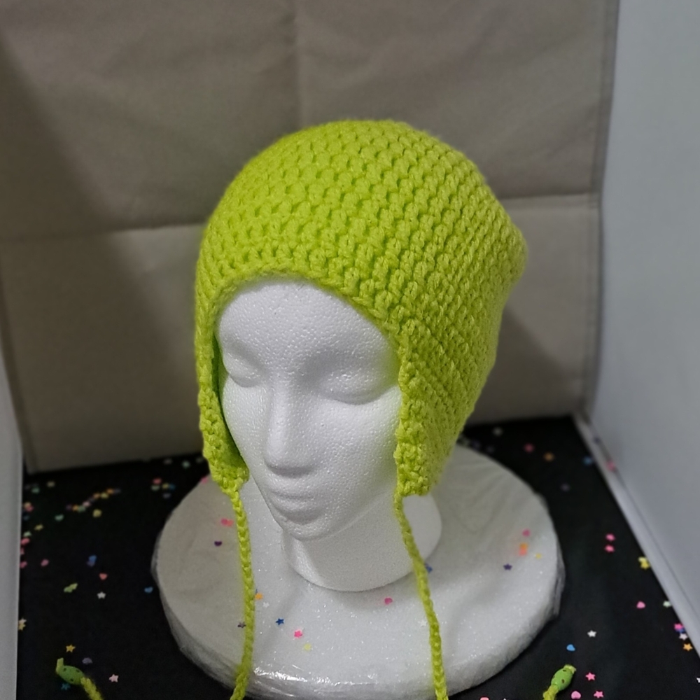 Lime Green Crochet Women's Hat